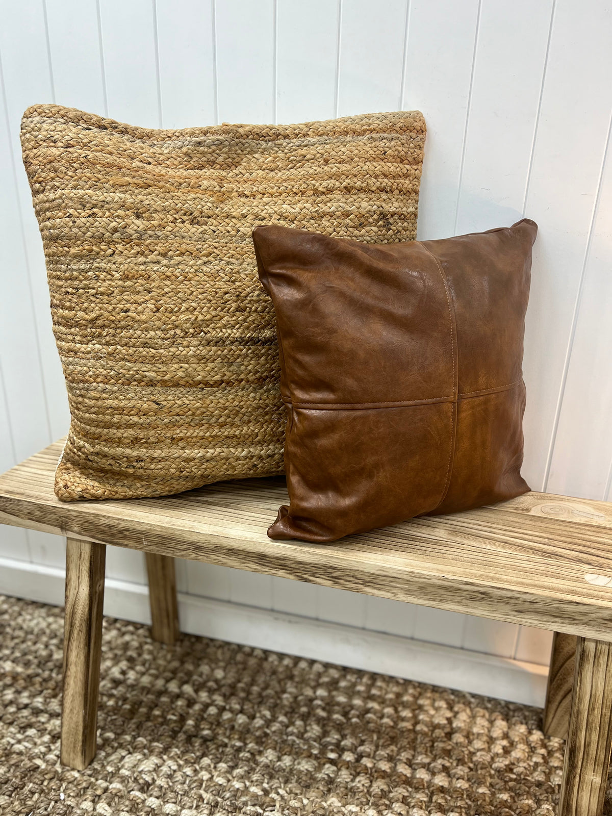 60cm Natural Jute Cushion
