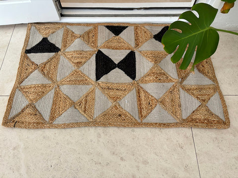 Holi Cotton Jute Braided Rug Prism 90 x 60cm