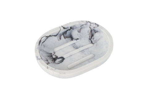 Marble Look Poly Resin Soap Dish