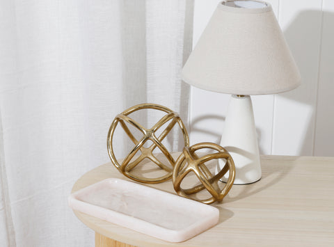 GOLD PLATED DECOR SPHERE 13 X 13 X 13CM