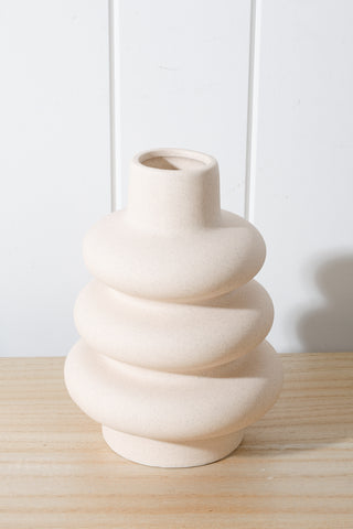 Azina Ceramic Vase Cream 24 x 18 x 18cm