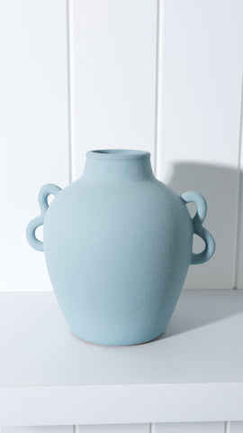 Ollie Stoneware Vase Blue 18x14x14cm