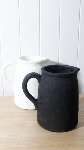 Nadine Terracotta Vase Textured Black 24 x 24 x 18cm