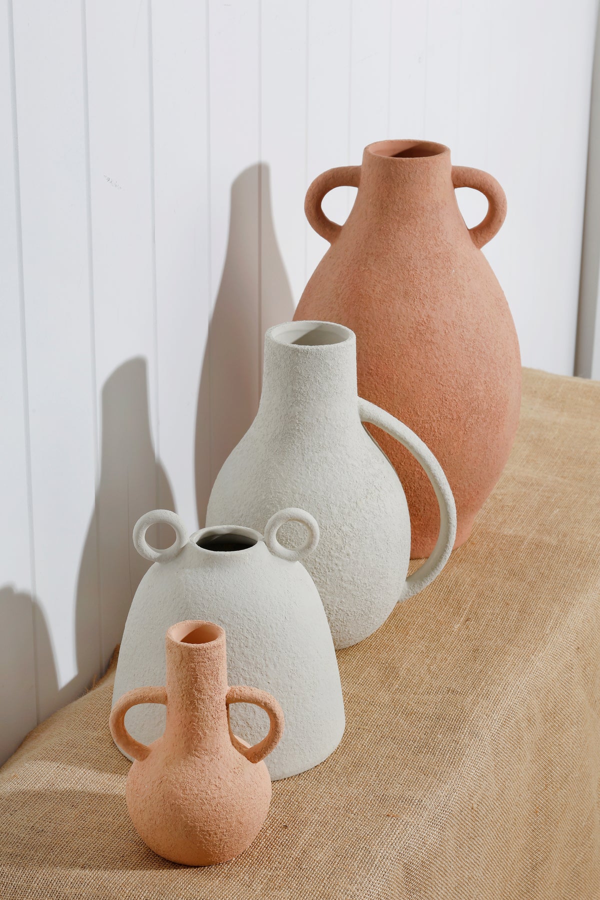 Paola Ceramic Vase Terracotta Beige 34x21x21cm