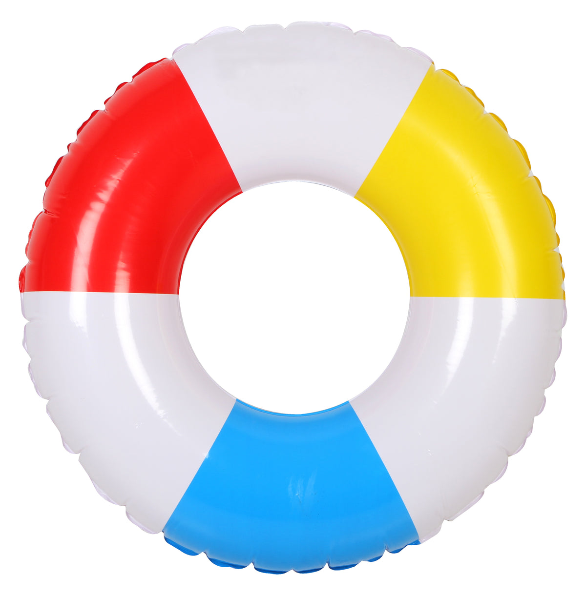 AirTime™ Large Inflatable Swim Ring - Red Yellow Blue Stripe
