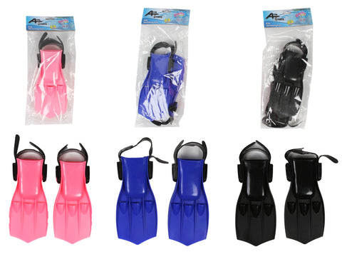 Adjustable Kids Swimming Fins 52x9cm - Pink, Blue or Black