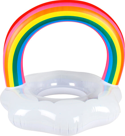 AirTime™ Extra Large Inflatable Rainbow Swim Ring 85x75cm - Ages 6+