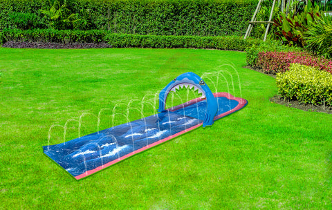 AirTime™ Shark Slip and Slide Water Game 4m, Sprays Water, Connects to Hose Ages 5-14yrs