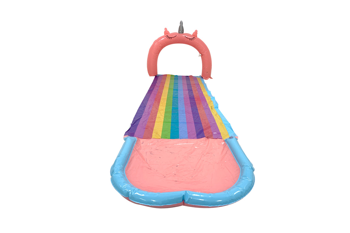 Unicorn Slip and Slide Water Game 4m, Sprays Water, Connects to Hose Ages5-14yrs