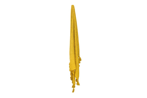 Neo Cotton Throw With Giant Tassels Mustard