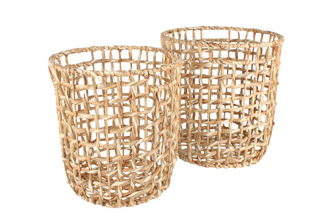 Bento Set Of 2 Water Hyacinth Baskets 40 x 40cm Large