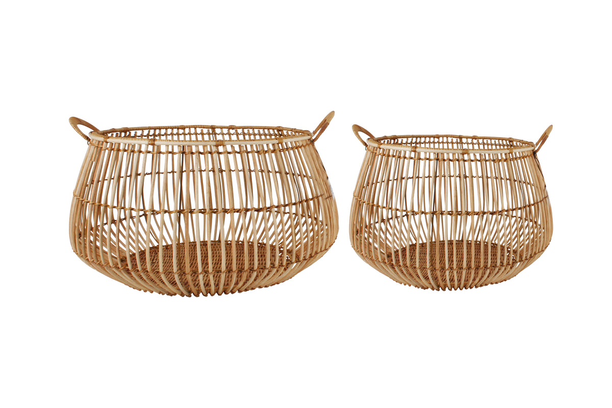 Aesha Set Of 2 Rattan Bulb Baskets