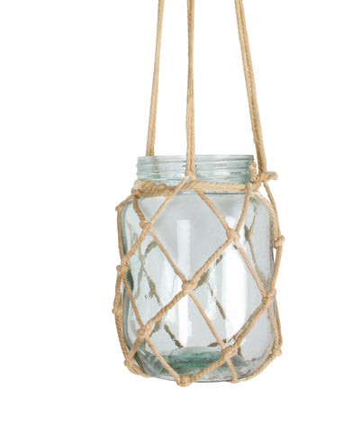 Spirit Hanging Planter Mason Jar Style Glass Vase 75cm