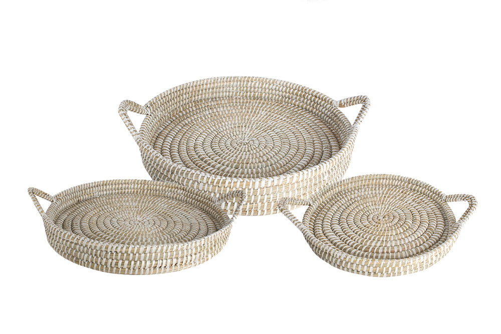 Elliot Set Of 3 Kans Grass Trays With Handle