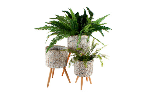 Malo Set Of 3 Pot Plant Stands With Legs White