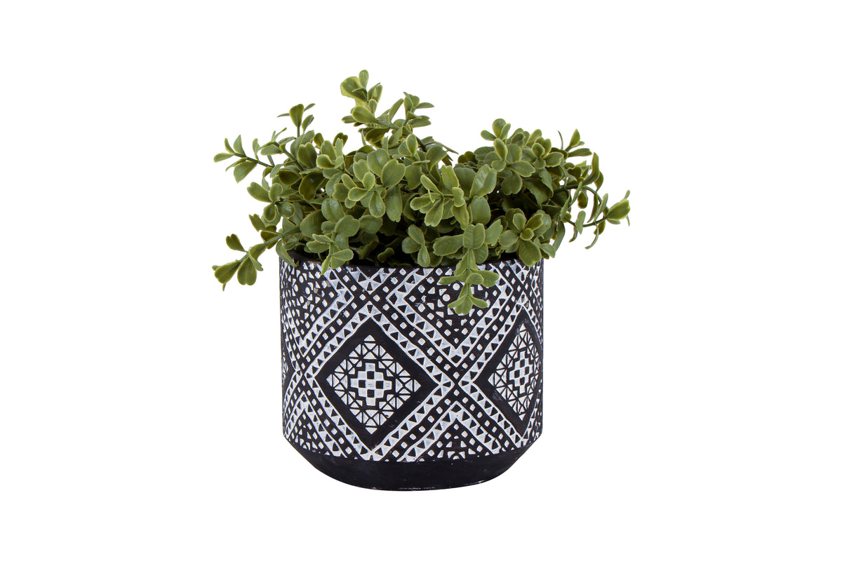 Camillia Ceramic Pot With Faux Plant 16 x 16 x 15 cm