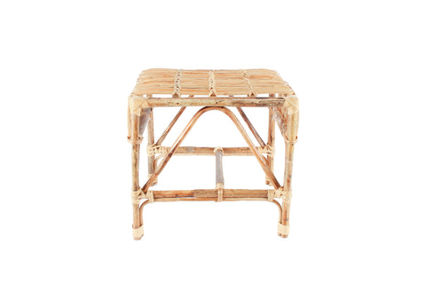NATURAL CANE SIDE TABLE / FOOT STOOL 38X38X38CM
